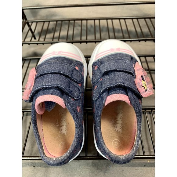Disney Young Girls Minnie Mouse Blue/White/Pink Strapped Sneakers Sz 6C - Picture 5 of 10